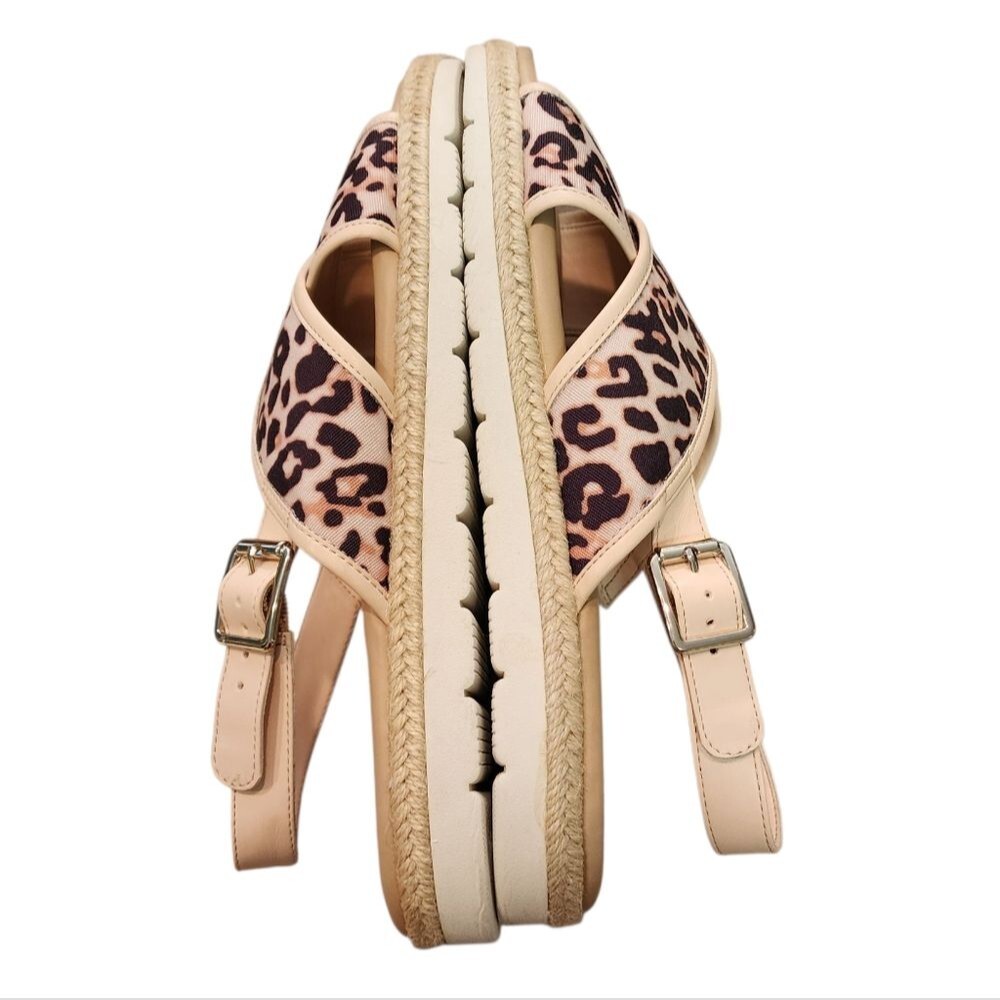 Easy Spirit Leopard Animal Print Criss Cross Slingback Sandals Women12M Casual - Picture 11 of 12